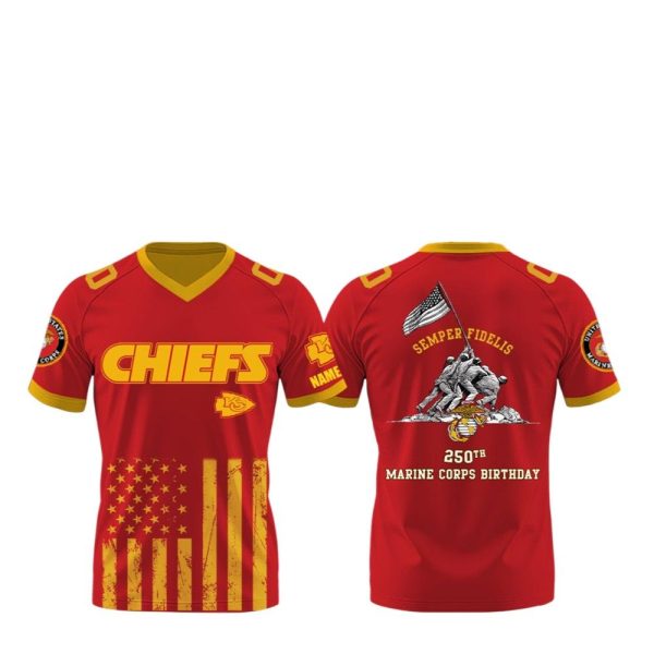 KC Chiefs Semper Fidelis 250th Marine Corps Birthday Jersey 2025 1 2