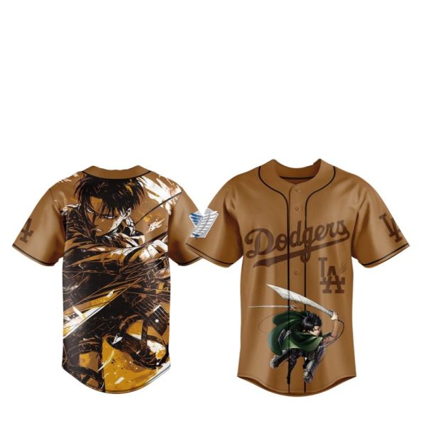 LA Dodgers Attach On Titan Jersey 202 1 2