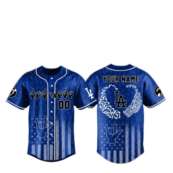 LA Dodgers Deaf And Hard of Hearing Awareness Day 2025 Jersey 1 2