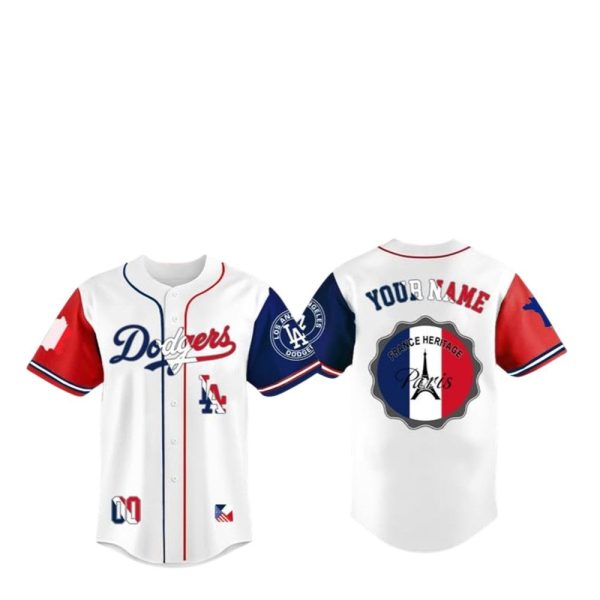 LA Dodgers France American Heritage Month Jersey 2025 1 2