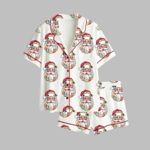 2025 Christmas Patchwork Santa Claus Pajamas Set 1