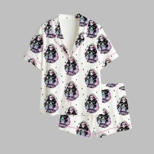 Horror Halloween Retro Mama Winter Coffee Pajama Set 1