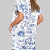 Light Blue and White Floral Pattern Pajama Set 2