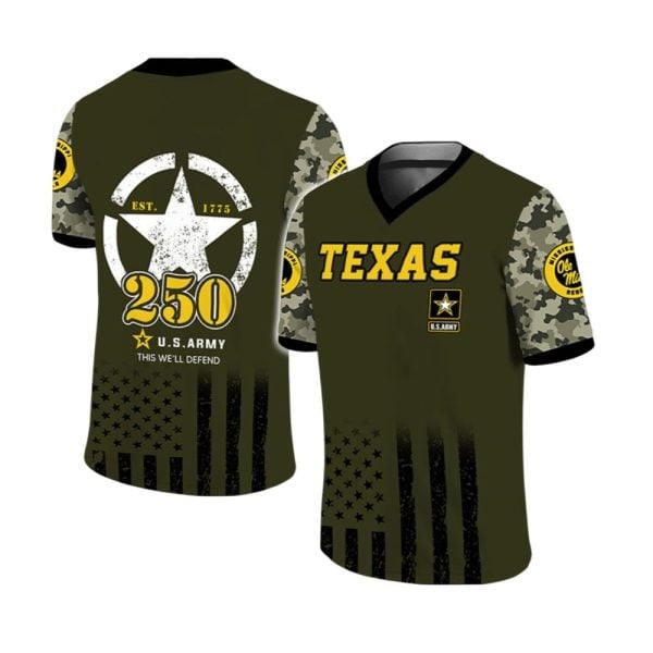 Longhorns US ARMY 250th Birthday Celebration 2025 Jersey 1 2