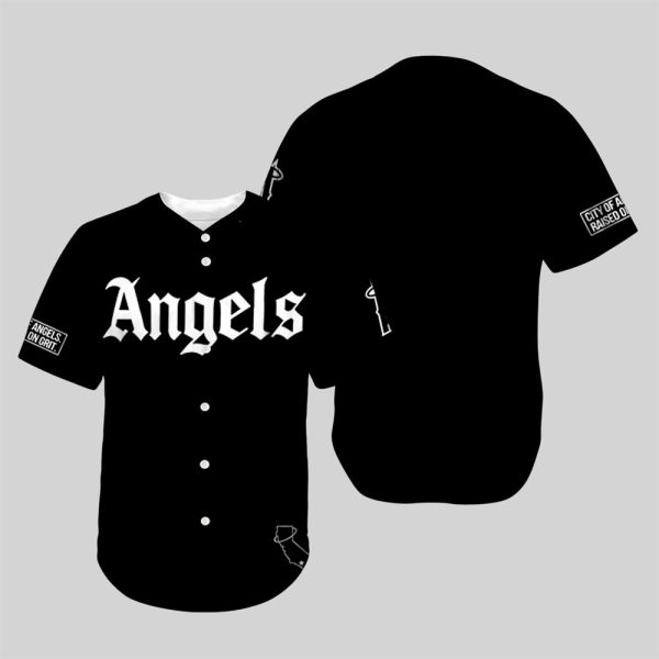 Los Angeles Angels Gothic Black Edition Jersey 1
