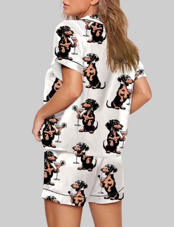 Martini Cocktail Lover Dachshund Cocktail Weenies Pajama Set 2