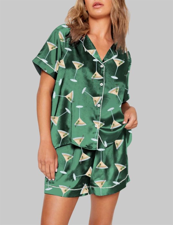 Martini Cocktail Short Sleeve Pajama Set 1