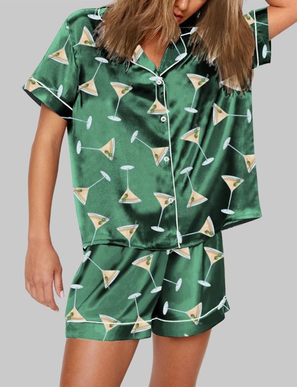 Martini Cocktail Short Sleeve Pajama Set 3