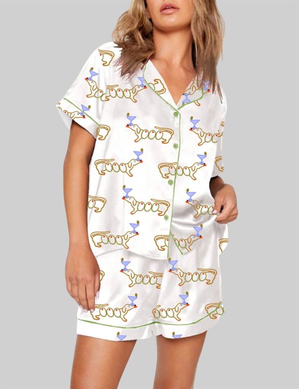 Martini Weenie Dachshund Lover Pajama Set 1