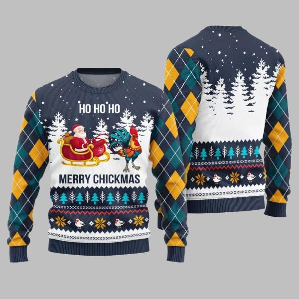 Merry Chickmas Santa Ugly Sweater Christmas 2025 2