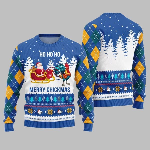 Merry Chickmas Santa Ugly Sweater Christmas 2025 3