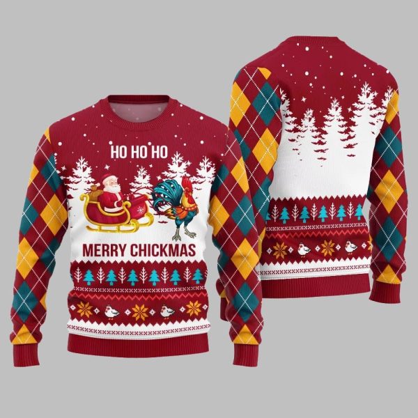 Merry Chickmas Santa Ugly Sweater Christmas 2025 4