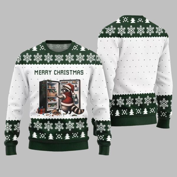Merry Christmas Raccoon Ugly Sweater Christmas 2025 1