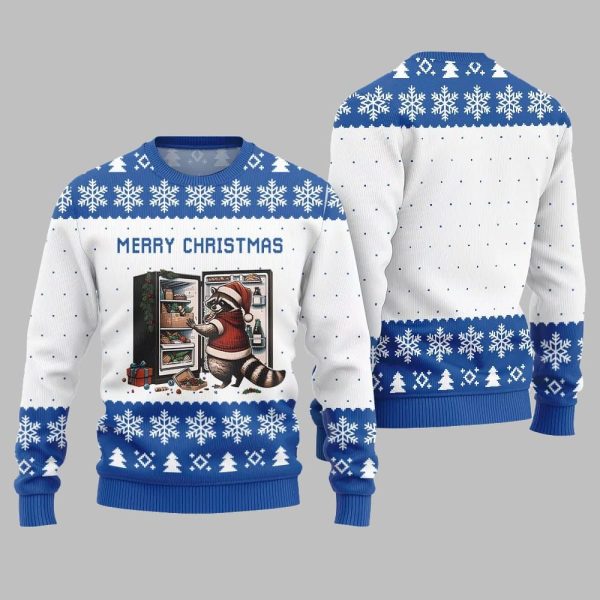 Merry Christmas Raccoon Ugly Sweater Christmas 2025 3