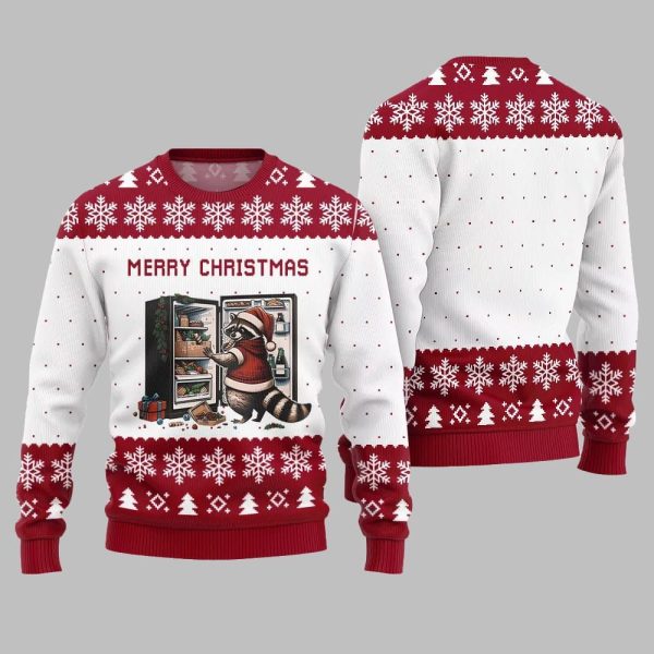 Merry Christmas Raccoon Ugly Sweater Christmas 2025 4