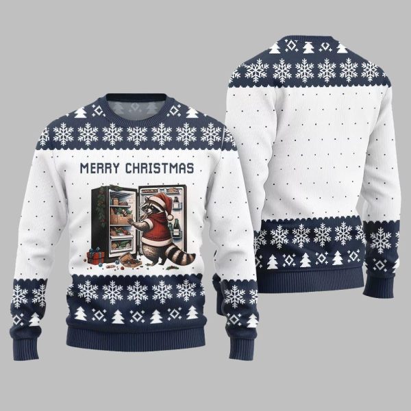 Merry Christmas Raccoon Ugly Sweater Christmas 2025 5