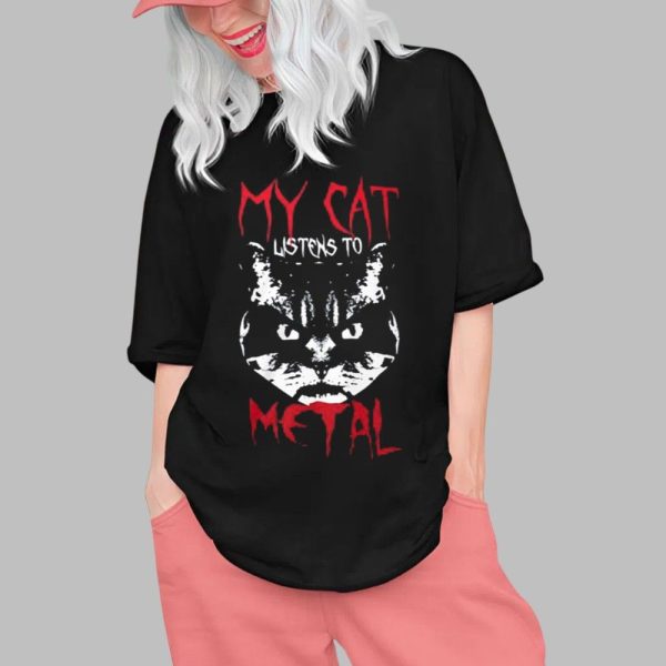 My Cat Listens To Metal Shirt 0 1