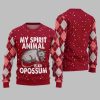 My Spirit Animal Is An Opossum Ugly Sweater Christmas 2025 4