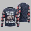 My Spirit Animal Is An Opossum Ugly Sweater Christmas 2025 5