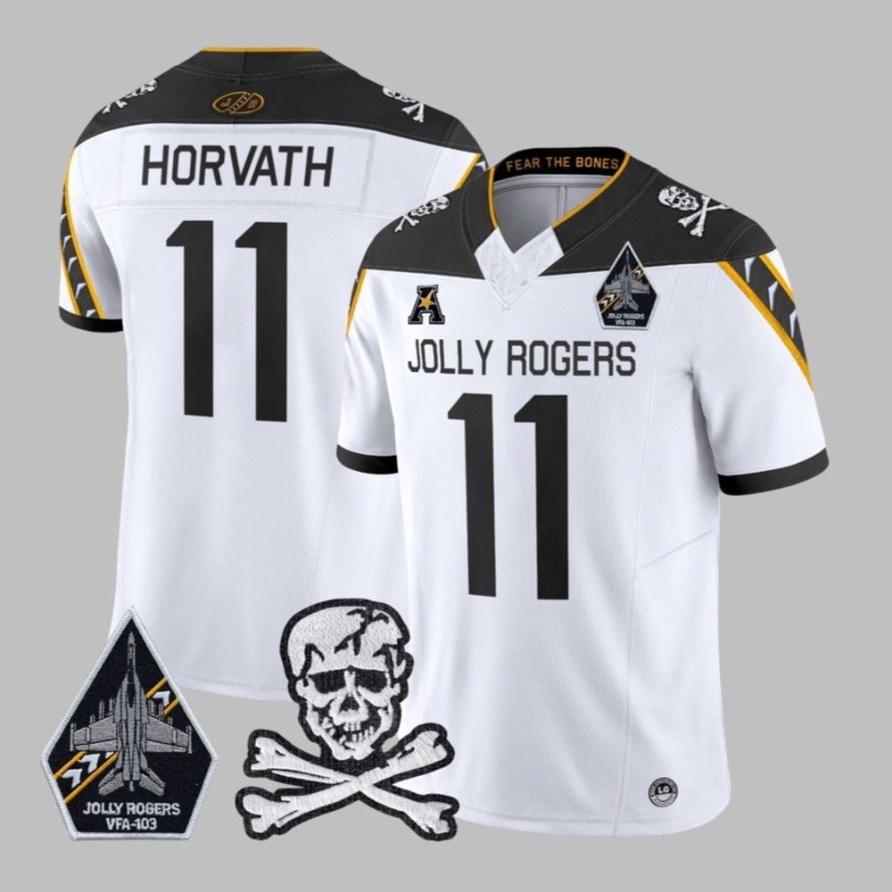 2025 Navy Midshipmen Jolly Rogers VFA-103 Horvath Jersey 2025 Navy Midshipmen Jolly Rogers VFA-103 Horvath Jersey