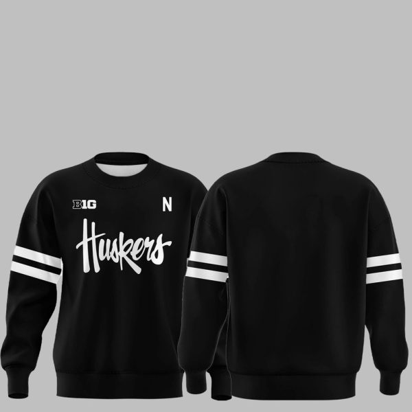 Nebraska Cornhuskers B10 Dark Mode Helmet Logo Shirt 2