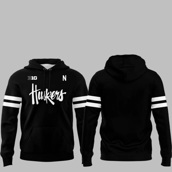 Nebraska Cornhuskers B10 Dark Mode Helmet Logo Shirt 3