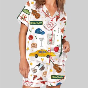 New York Travel Short Sleeve Pajama Set 1