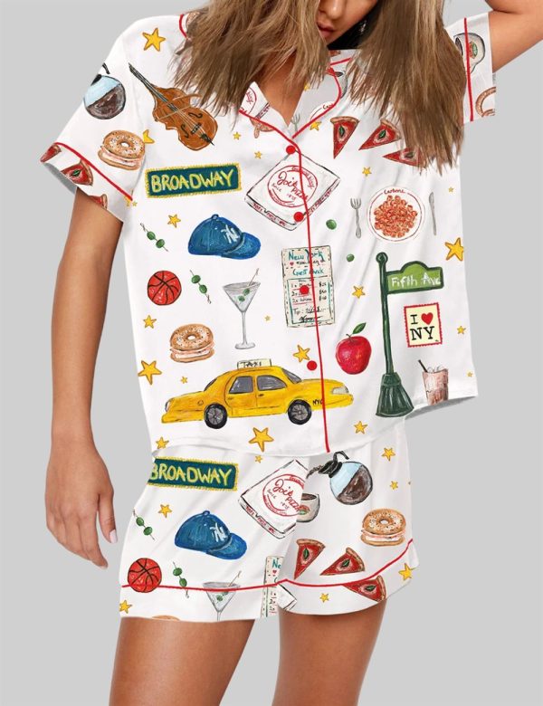 New York Travel Short Sleeve Pajama Set 3