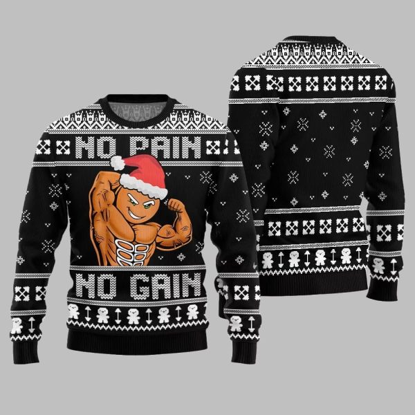No Pain No Gain Ugly Sweater Christmas 2025 4