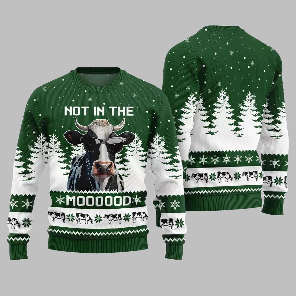 Not In The Mood Cow Ugly Sweater Christmas 2025 1 Not In The Mood Cow Ugly Sweater Christmas 2025 1