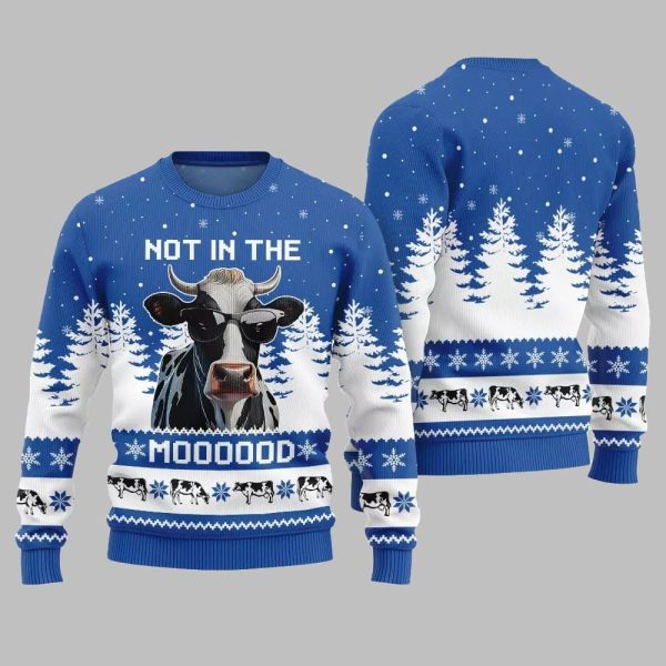 Not In The Mood Cow Ugly Sweater Christmas 2025 3