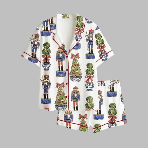 Nutcracker Topiary Christmas Tree Pajama Set 1