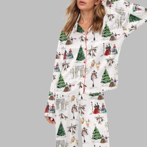 Watercolor Christmas Pajama Set For Women 1