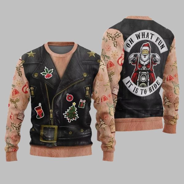 Oh What Fun It Is To Ride Santa Jacket Ugly Sweater Christmas 2025