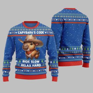 2025 Christmas Funny Capybara Ugly Christmas Sweater 1