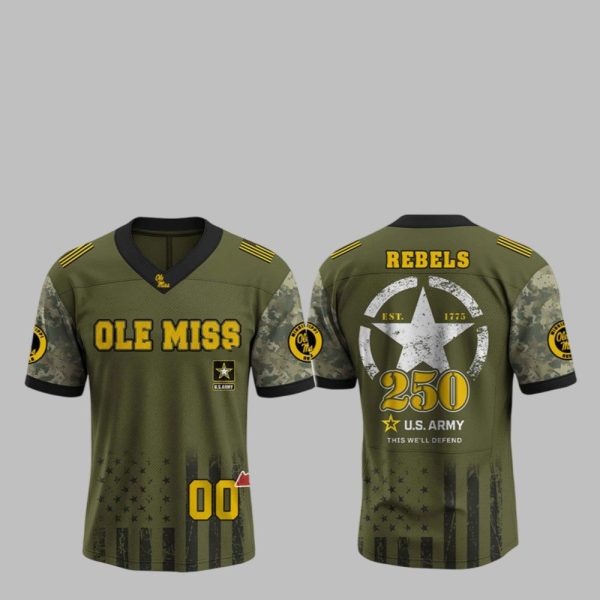 Ole Miss Rebels 250 US ARMY Jersey 2025 1 1