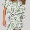 Outdoor Whimsical Style Hand Drawn Cabin Party Camping Wilderness Pajama Set 5