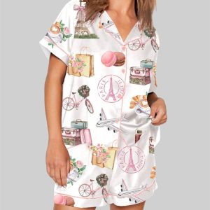 Paris France Girls Trip Family Vacation Summer Travel Pajama Set 1