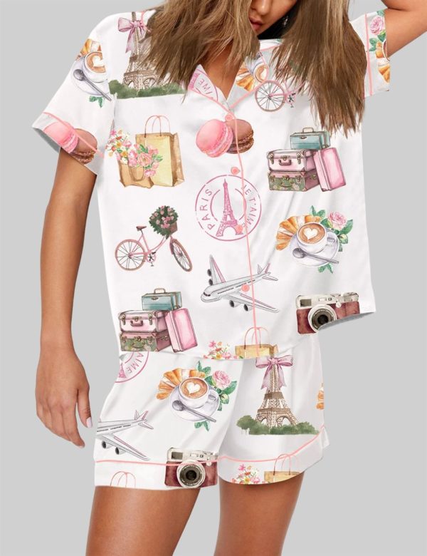 Paris France Girls Trip Family Vacation Summer Travel Pajama Set 3