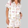 Pearls And Prosecco Bridal Shower Party Champagne Pajama Set 1