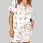 Pearls And Prosecco Bridal Shower Party Champagne Pajama Set