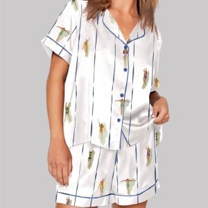 People Swimming In Pool Summer Minimalist Tiny Swimmers Pajama Set 1