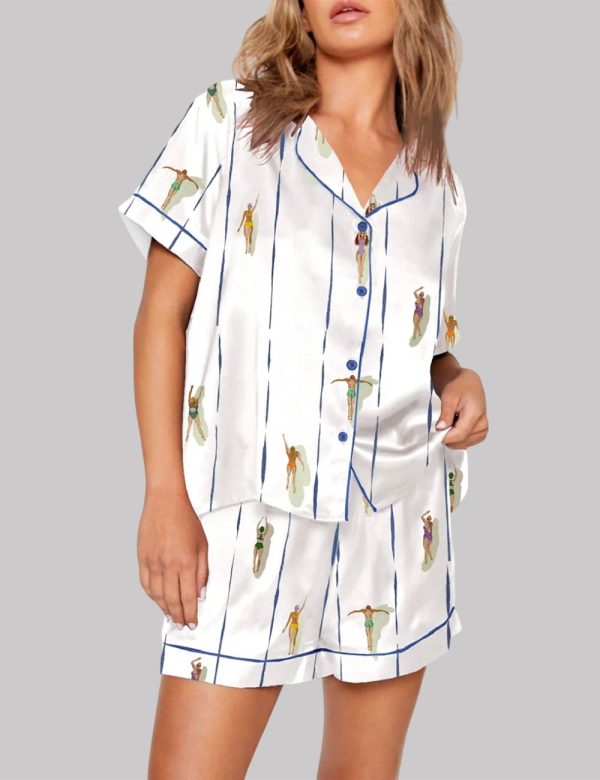 People Swimming In Pool Summer Minimalist Tiny Swimmers Pajama Set 1