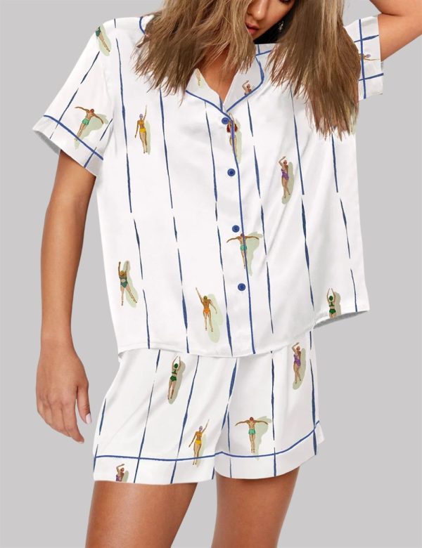 People Swimming In Pool Summer Minimalist Tiny Swimmers Pajama Set 3