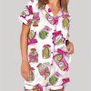 Pickle Lover Pink Bows Pajama Set 1