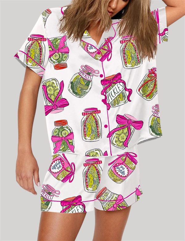 Pickle Lover Pink Bows Pajama Set 3