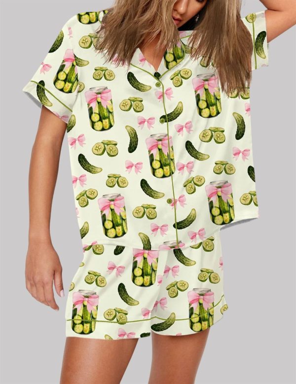Pickles Coquette Cute Bow Pickle Jar Pajama Set 2