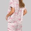 Pink Coquette Bows Floral Pattern Pajama Set 2
