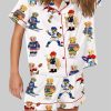 Polo Bear Preppy Teddy Bear Sports Bear Print Pajama Set 3