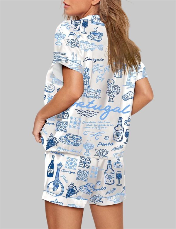 Portugal Whimsical Style Illustration Pajama Set 2